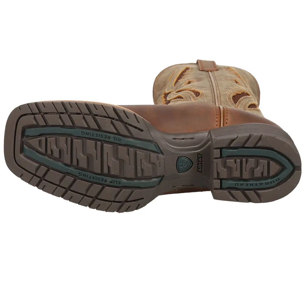 Hybrid Rancher VentTEK 360 Tooled-Inlay Square Toe Cowboy Boots Reaction Boots