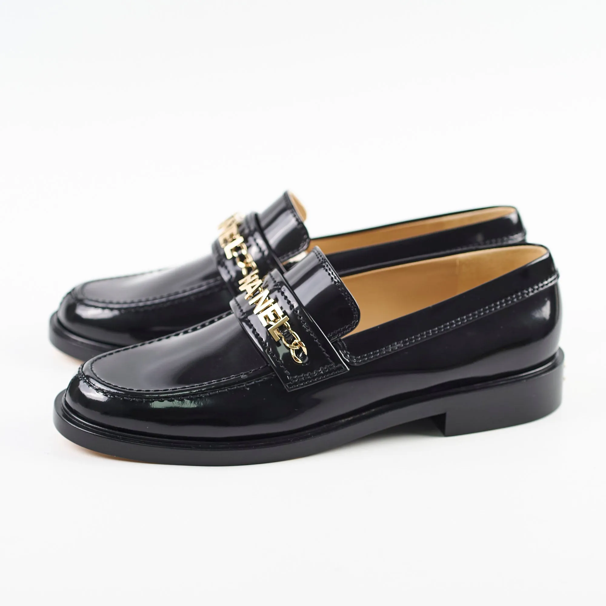 Chanel Patent Loafers Black Size 41C Walking Loafers