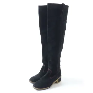 Chanel Suede Leather Long Boots, Black, Size 36 Top-rated Hiking Boots