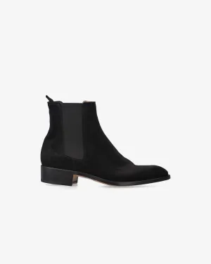 Chelsea Austinn 32125Z Black Suede Heeled Boots Thigh High