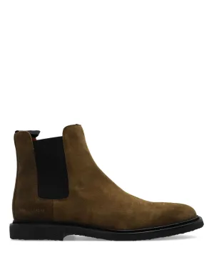 Tassel Boots Chelsea Classic In Waxed Suede Olive