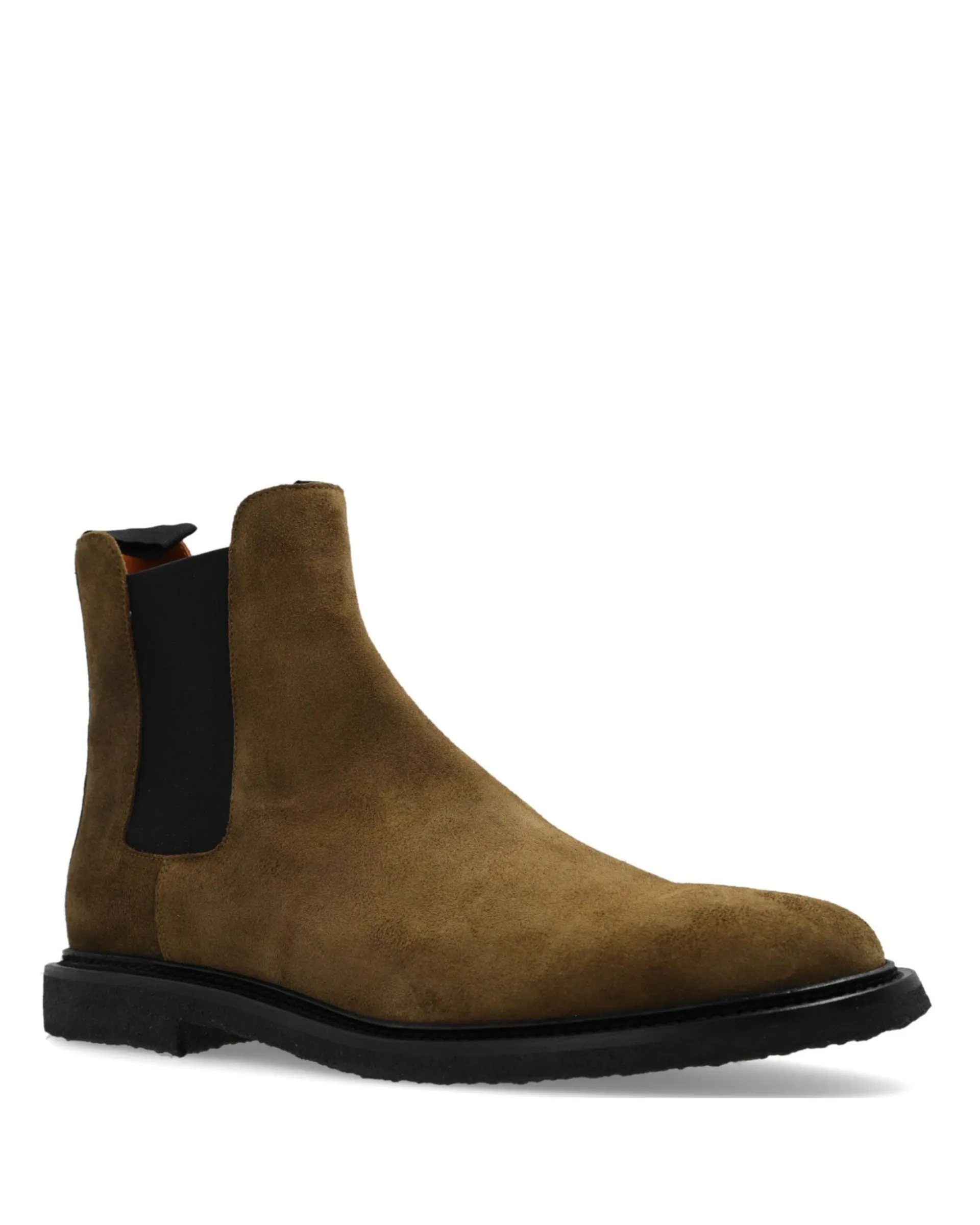 Martens Biker Boots Chelsea Classic In Waxed Suede Olive