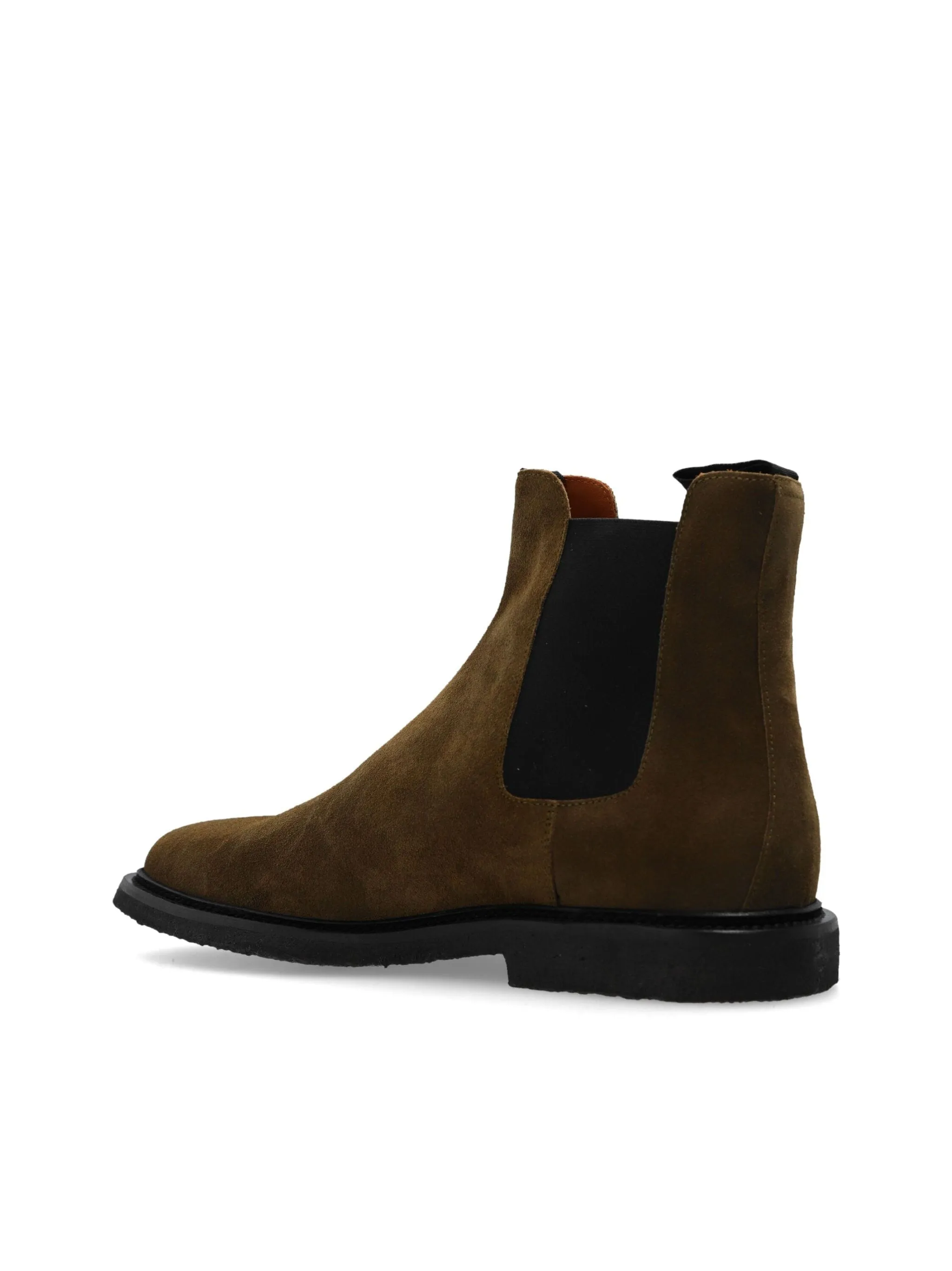 Wedge Heel Ankle Boots Chelsea Classic In Waxed Suede Olive