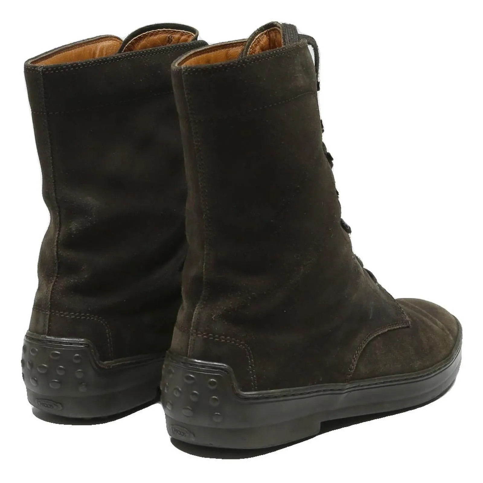 Hinged Ankle Boots TODS Mens Ankle Boots Dark Brown Leather UK 8.5 Lace-Up Footwear