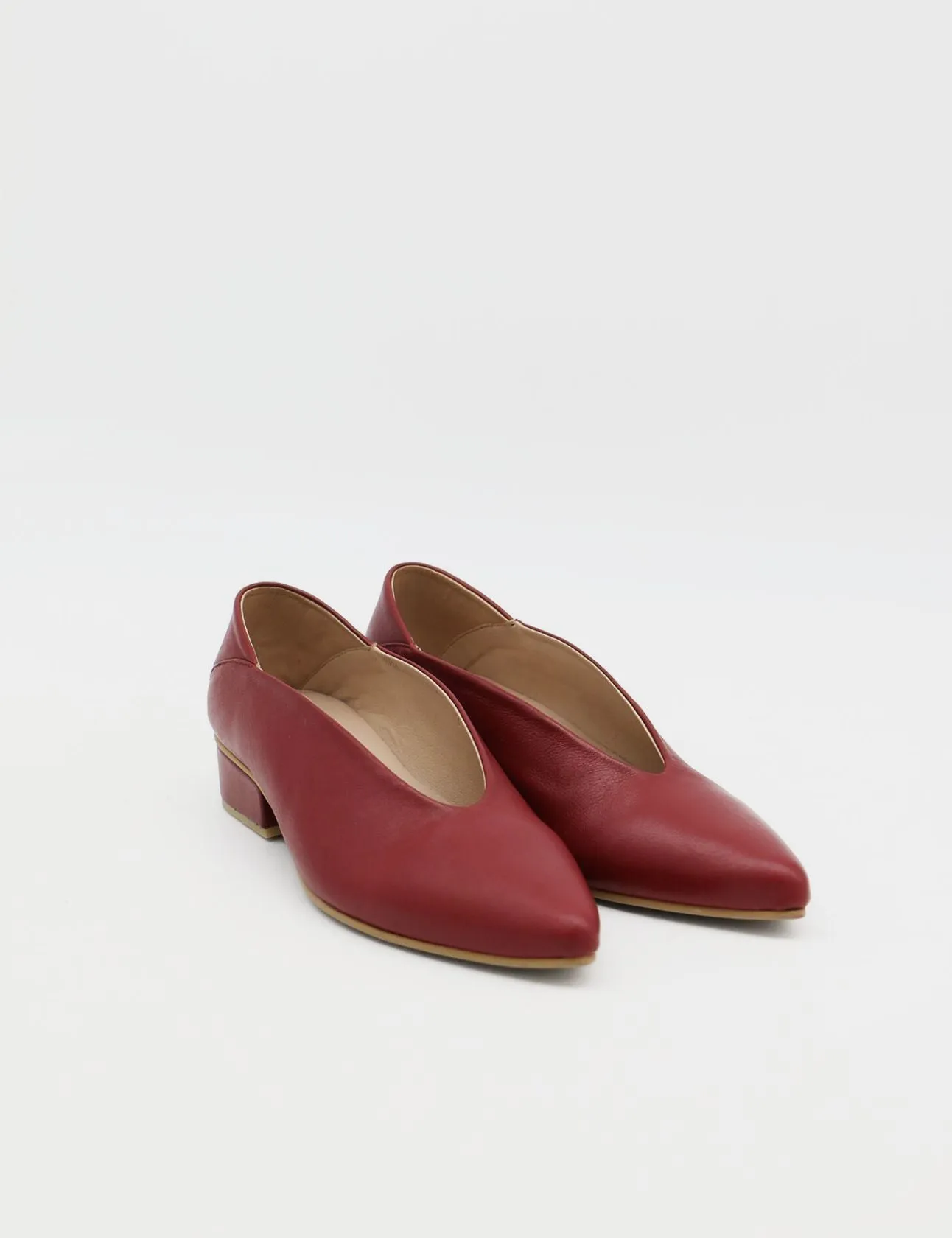 Louvre slip-on loafers in red leather womens shoes Hunter Loafers