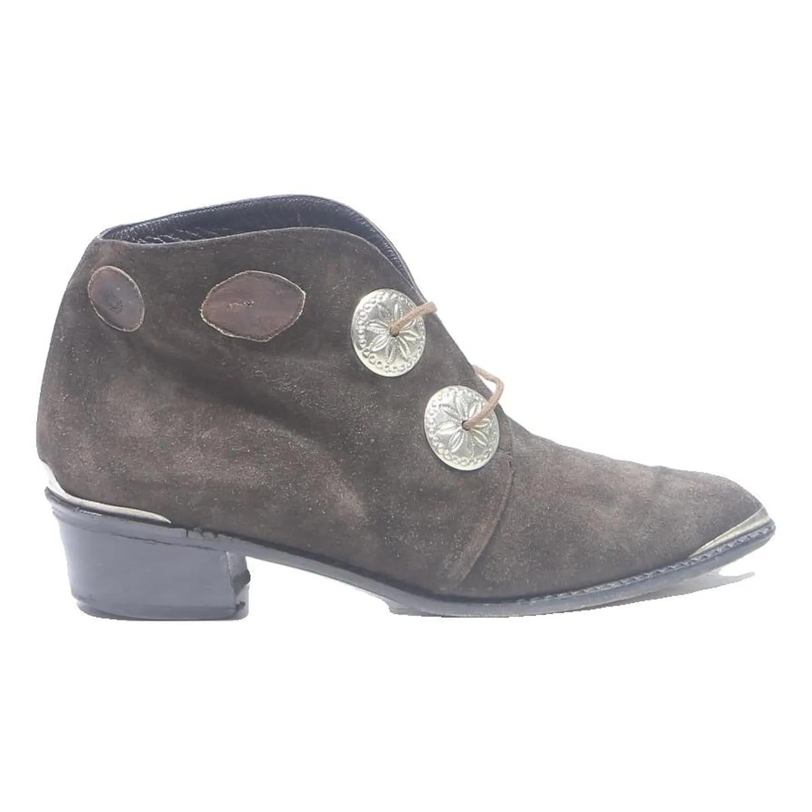 Yellow Rain Boots STUART WEITZMAN Ankle Boots Womens Brown Leather UK 6.5 Western Style Pointed