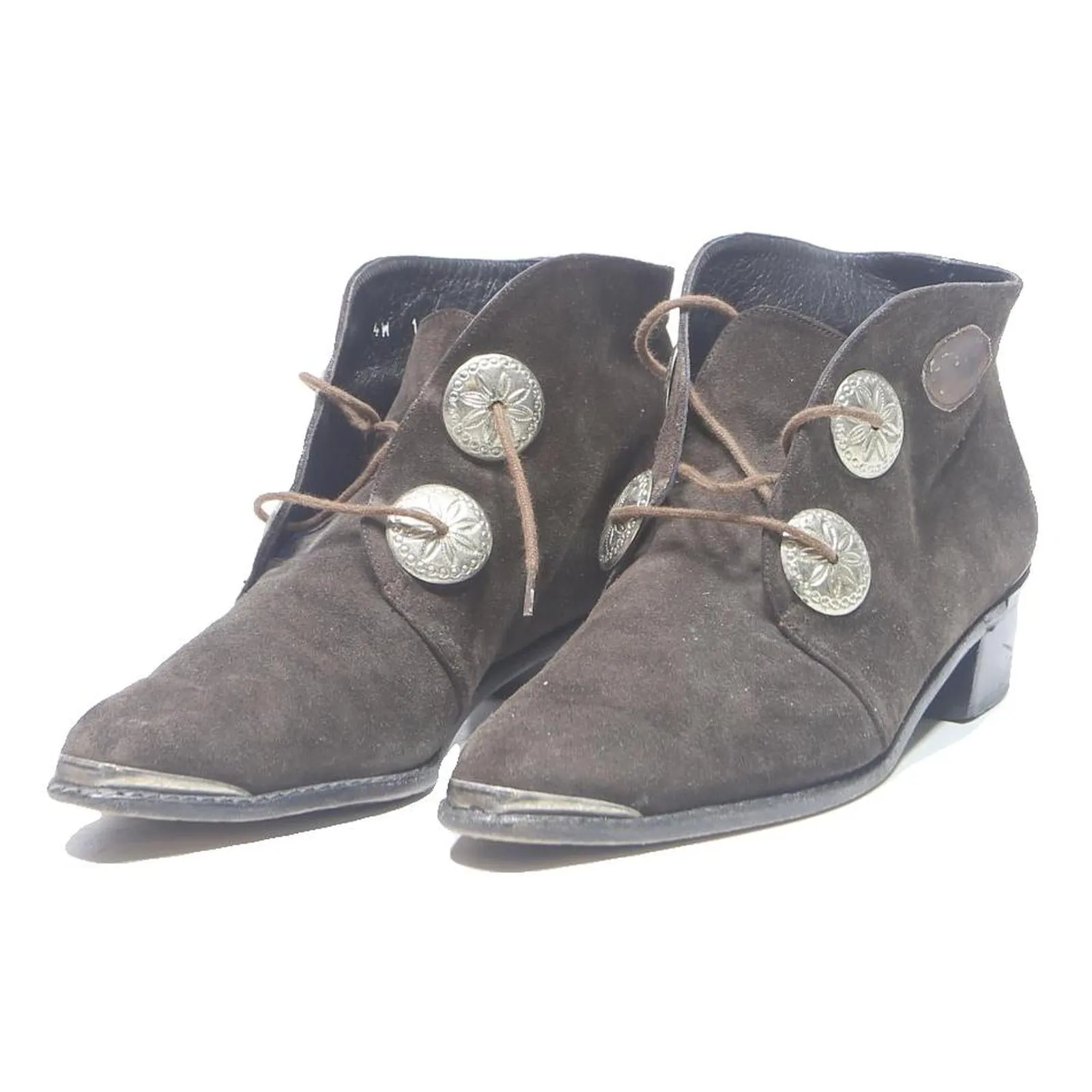 Boots For Calves STUART WEITZMAN Ankle Boots Womens Brown Leather UK 6.5 Western Style Pointed