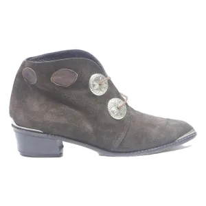 STUART WEITZMAN Ankle Boots Womens Brown Leather UK 6.5 Western Style Pointed Work Boots Slipon