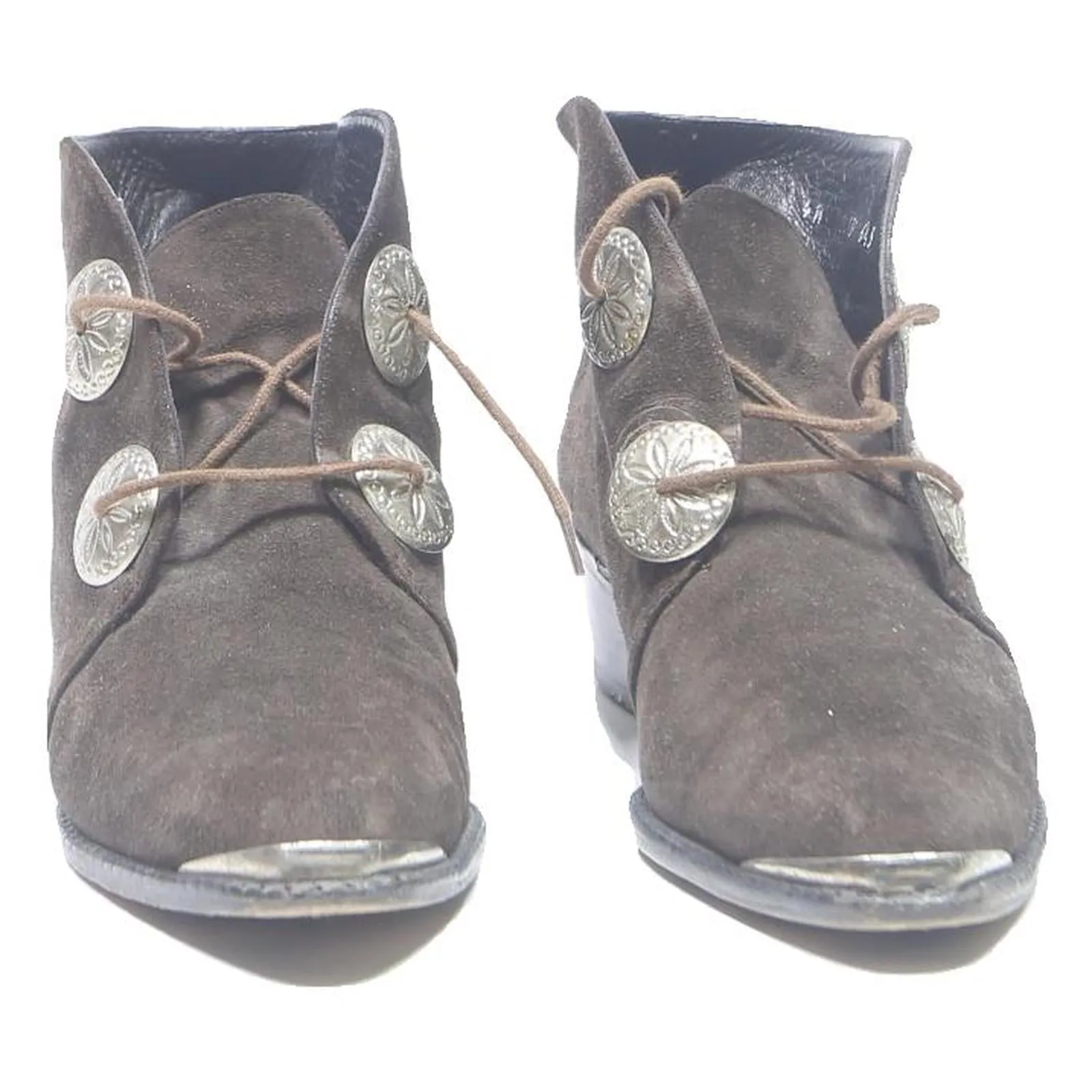 Fly Maverik Boots STUART WEITZMAN Ankle Boots Womens Brown Leather UK 6.5 Western Style Pointed