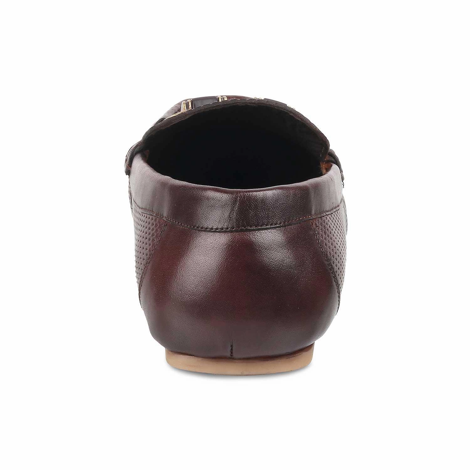 The Cenew Brown Men's Leather Loafers Tresmode Shiny Leather Loafers