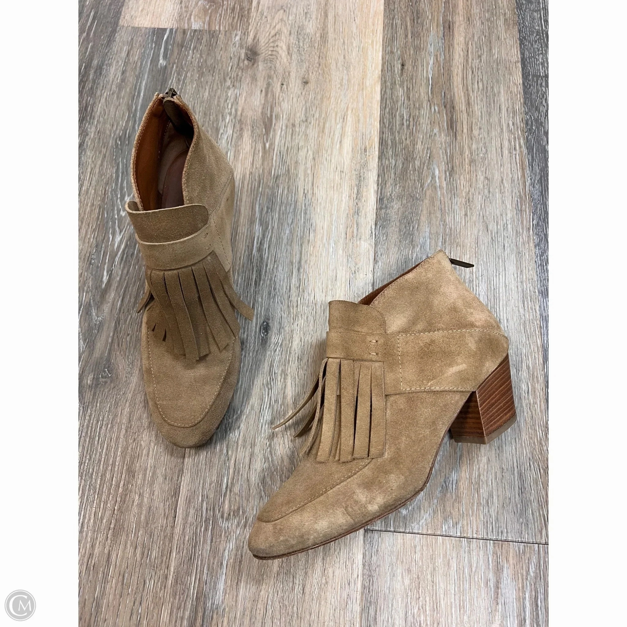 Boots Ankle Heels By Aquatalia In Brown, Size: 7.5 Laced Leather High-heel Ankle Boots