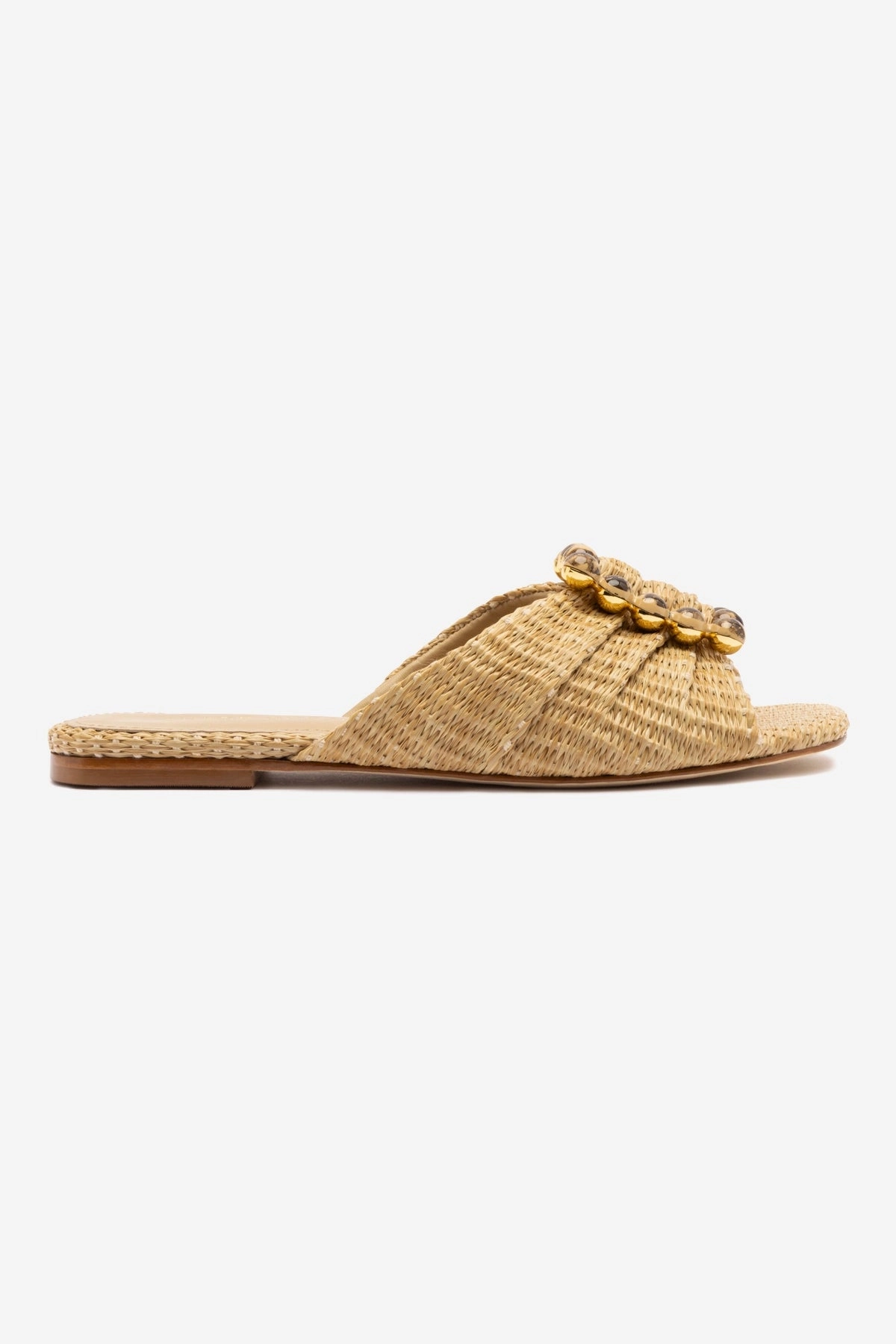 Flat Chunky Shoes Chloe Gosselin by Larroud Nova Flat In Natural Raffia