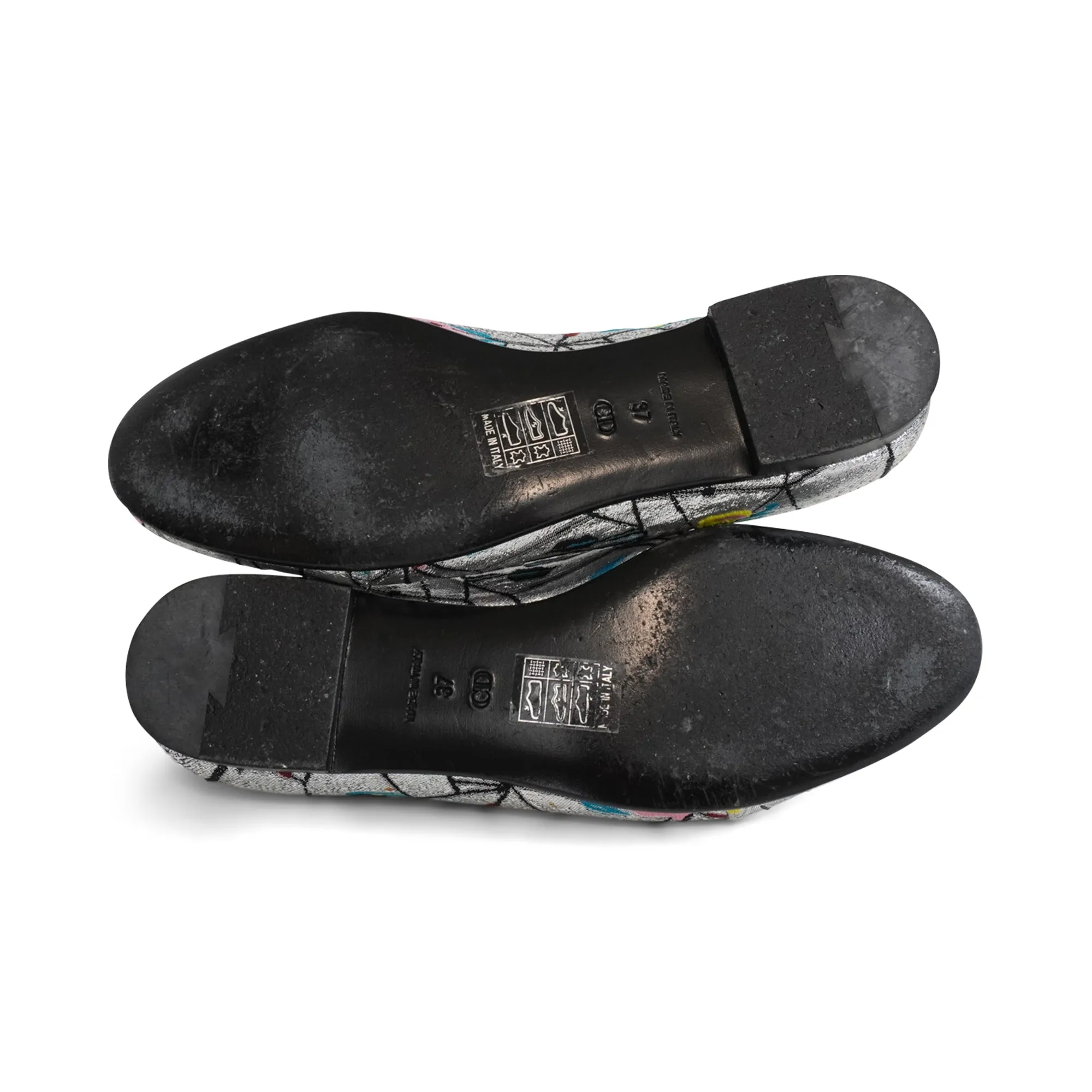 Christian Dior Silver Brocade Flats - Women's 37 Wedding Shoes Flats Wide Width