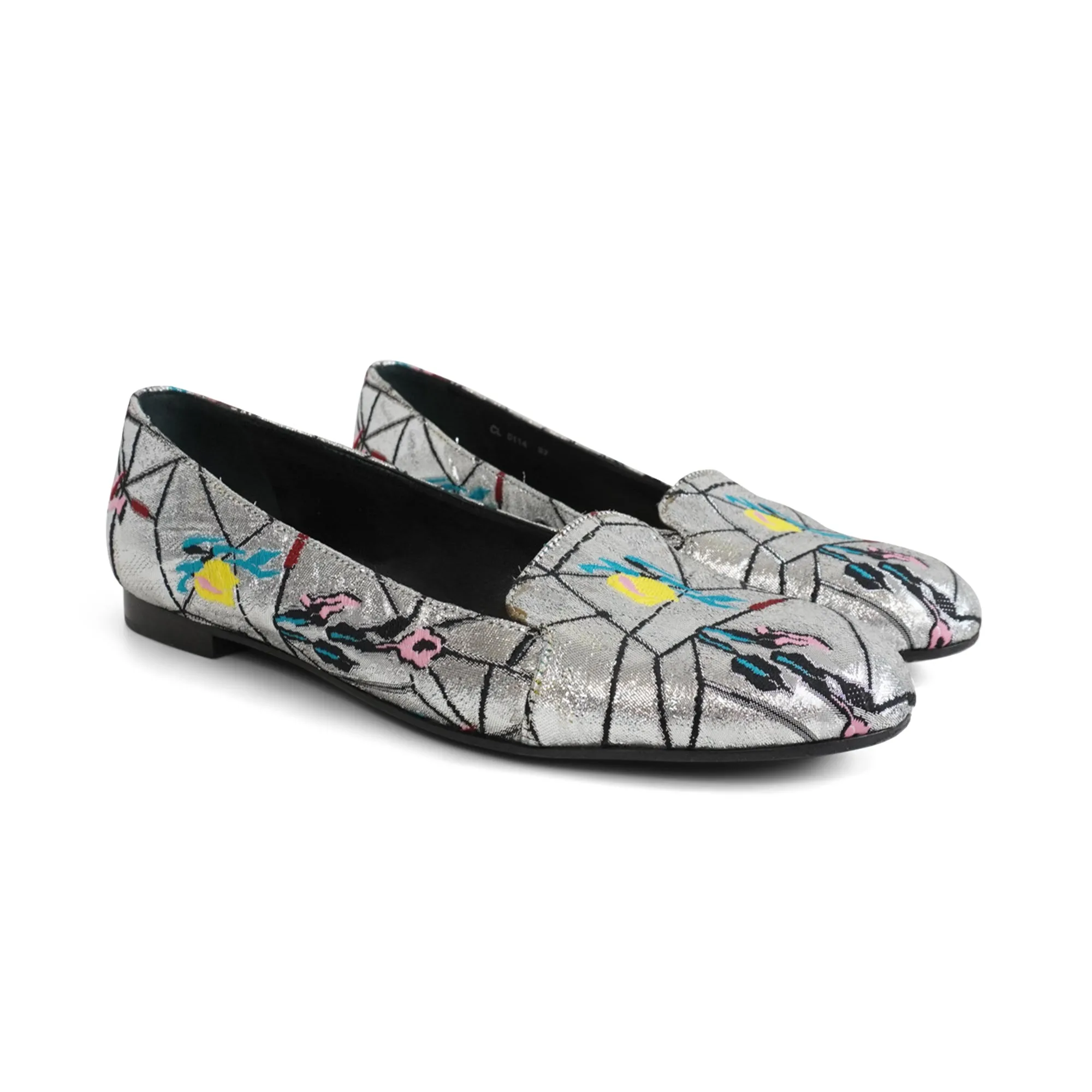 Christian Dior Silver Brocade Flats - Women's 37 Flat Slip Resistant Shoes