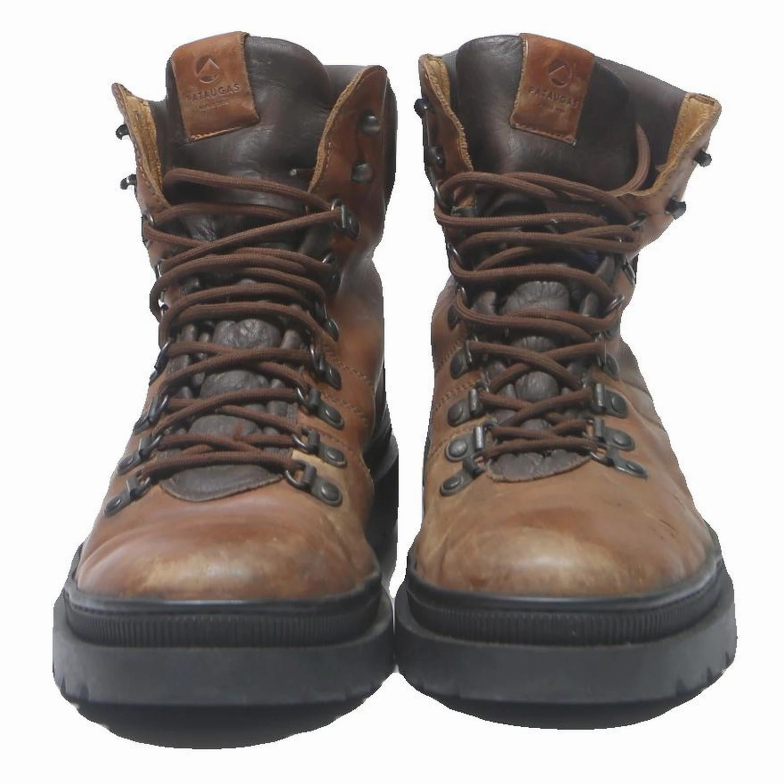 Grey Suede Dress Boots PATAUGAS Mens Brown Leather Lace-Up Boots UK 11 Comfort Durable Outdoor Style