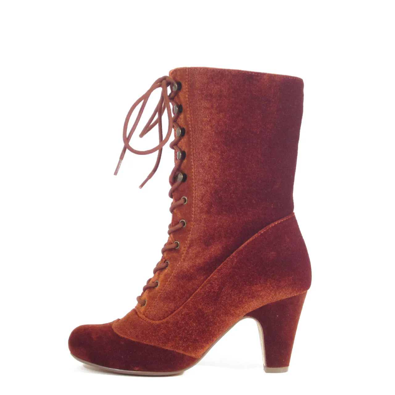 Claire Velvet Victorian Booties Toe Boots