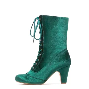 Moonlight Boots Claire Velvet Victorian Booties