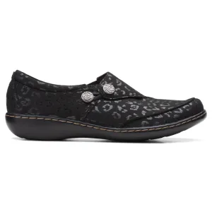 Toms Slip Ons Clarks Ashland Lane Q Black/Leopard Shoe (Women's)