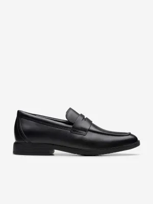 Clarks Boys Leather Jonwin Craft Shoes in Black Freda Salvador Elba Loafers