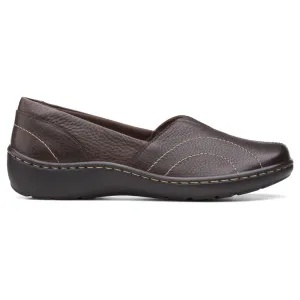 Slip On Sneaker Slip On Sneakers Slip On Snow Boots Slip On Suit Clarks Cora Meadow Dark Brown Leather Shoe (Women's)