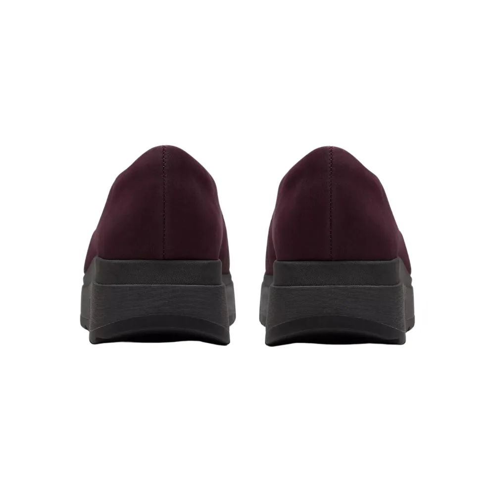 New Slip On Shoes Clarks Loriini West Plum Nubuck Slip-On (Women's)