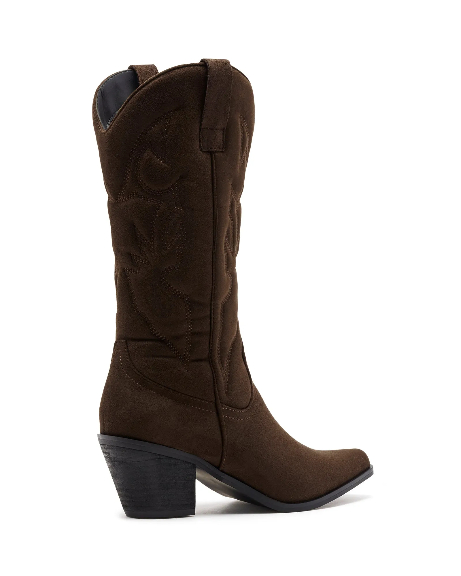 Suede Knee High Boots Flat Clayton Cowboy Boot Chocolate Suede