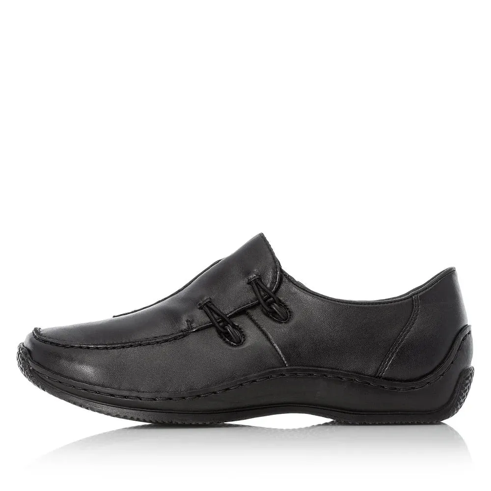 Rieker Women's Celia Slip-On - Black Flatform Slip On