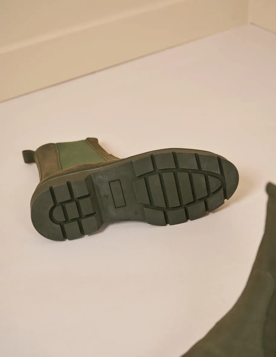 Bottines Thomas - Nubuck kaki Crepe Sole Cowboy Boots