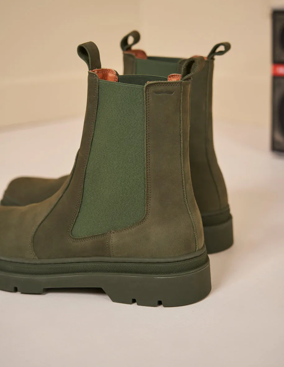 Bottines Thomas - Nubuck kaki Cheyenne Boots