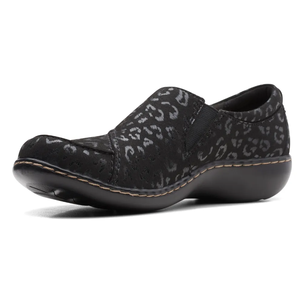 Best Slip-on Flat Brands Clarks Ashland Lane Q Black/Leopard Shoe (Women's)