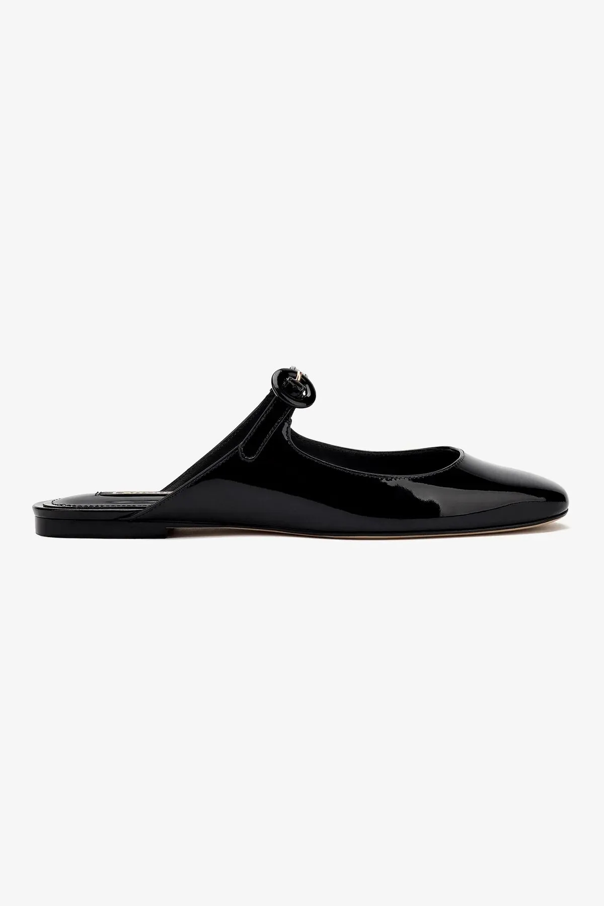 Shoes For Flat Feet Runners Blair Flat Mule In Black Patent Leather