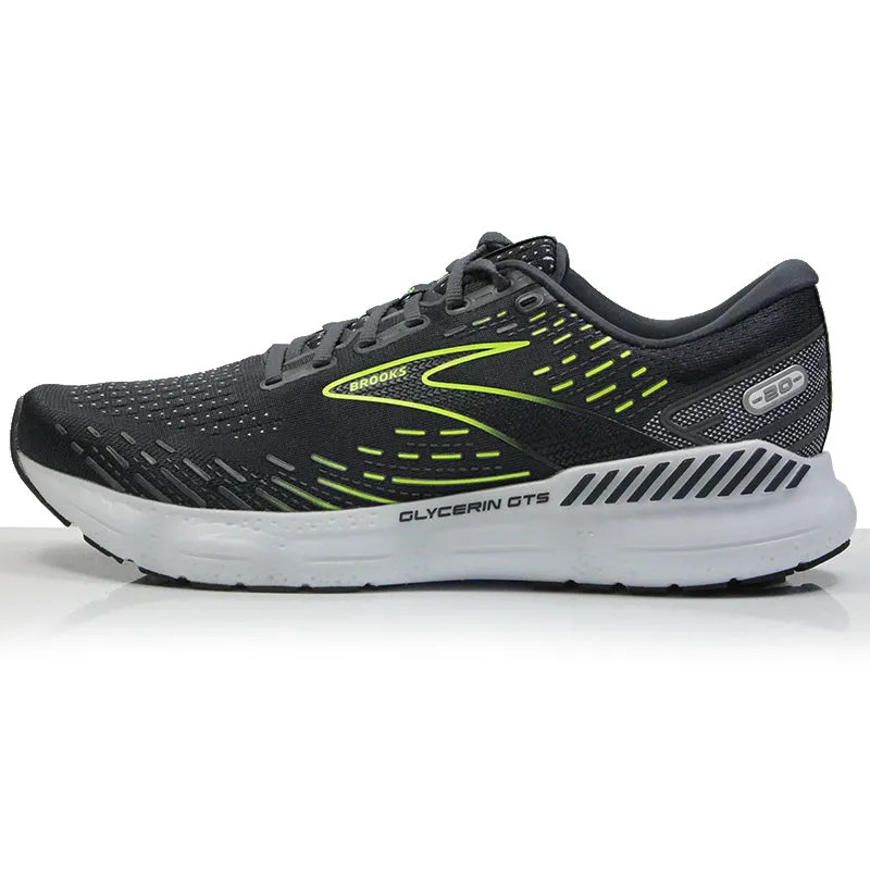 Brooks Glycerin GTS 20 Women's Running Shoe - Ebony/White/Nightlife Running Shoes On The Beach