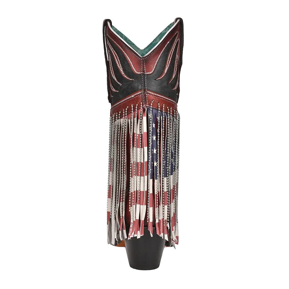Alpinestars Boots Tech 10 Corral Ladies Stars & Stripes Fringe & Steel Chain Western Boots C4015