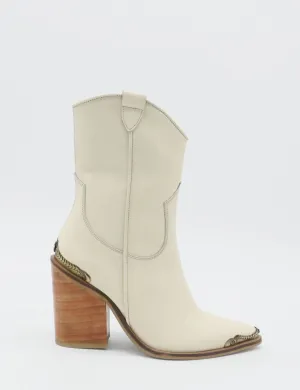 Coachella lone star edition western cowboy boots in ivory leather womens shoes Dr Burgundy Boots