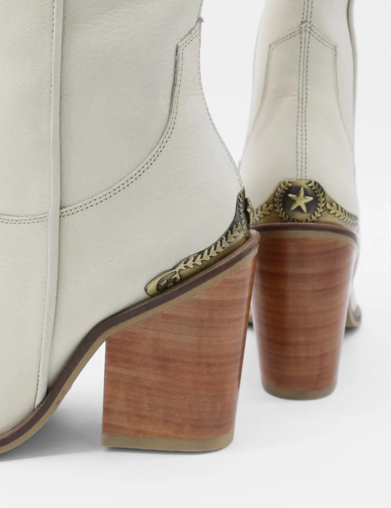 Stretch Boots Coachella lone star edition western cowboy boots in ivory leather womens shoes