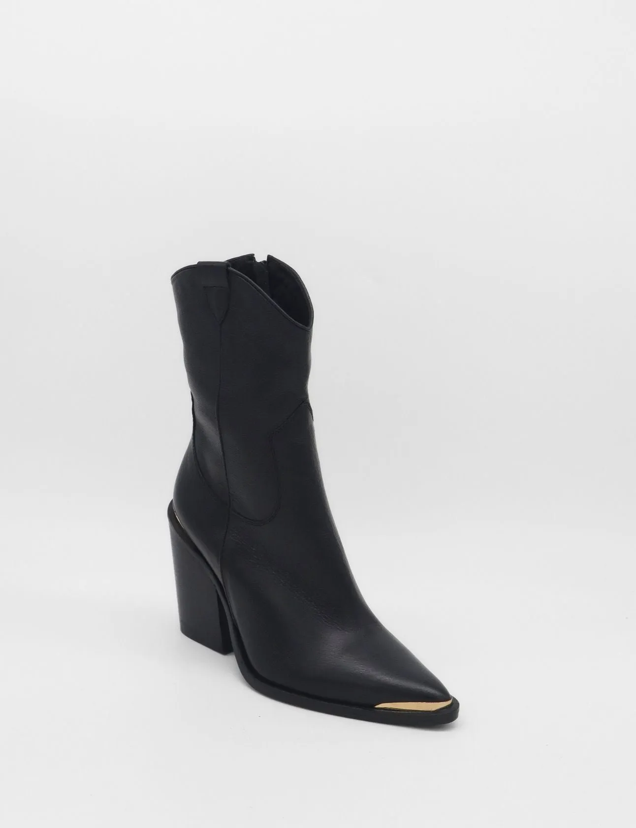 Coachella western cowboy boots in black leather womens shoes Top Rated Boots