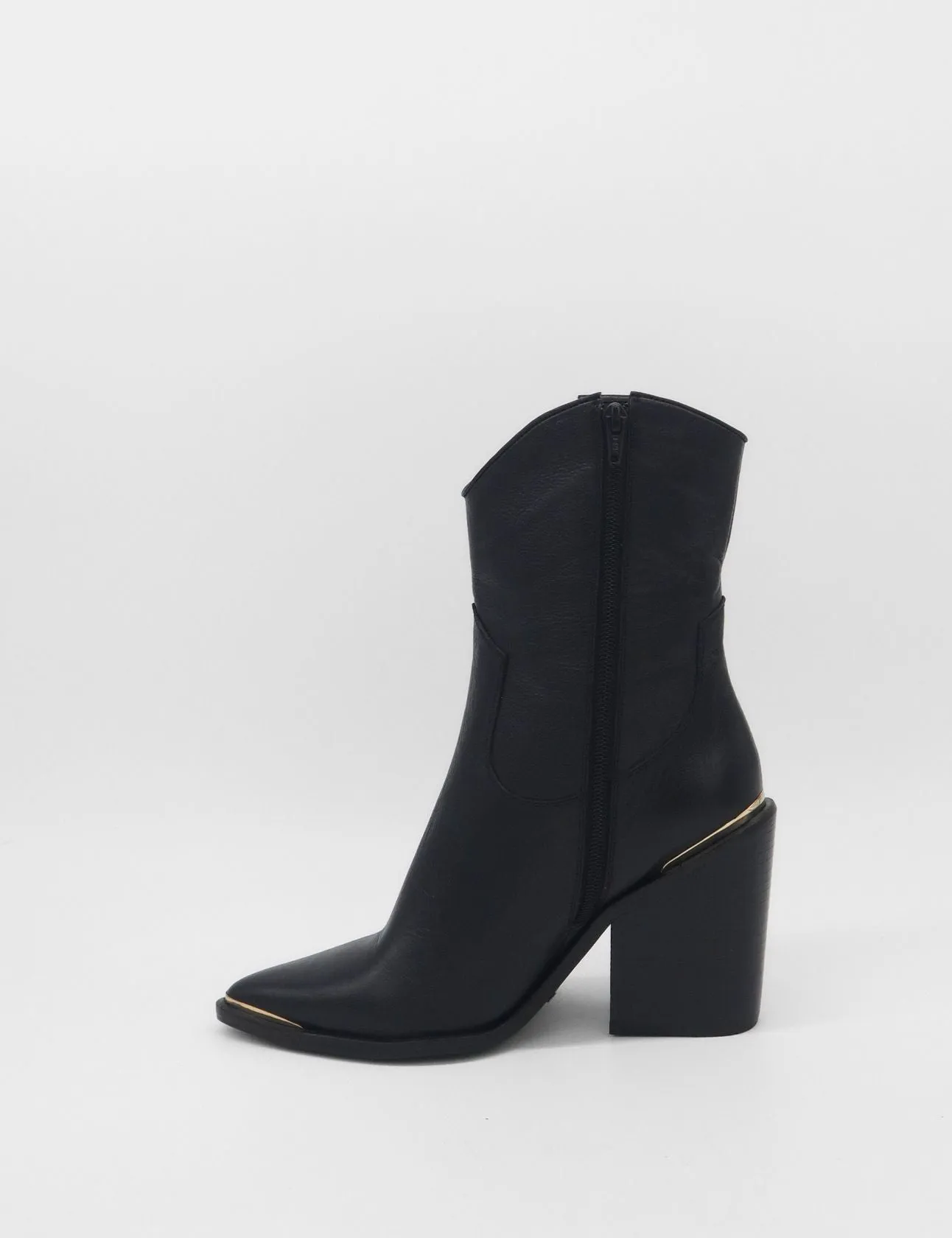 Ankle Winter Boots Coachella western cowboy boots in black leather womens shoes