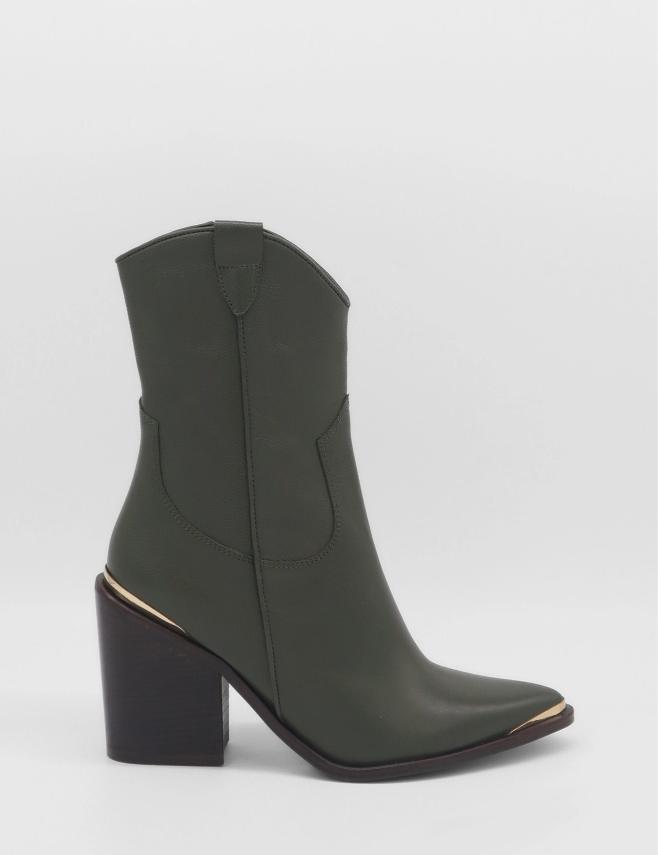 Cawboy Boots Coachella western cowboy boots in olive leather womens shoes