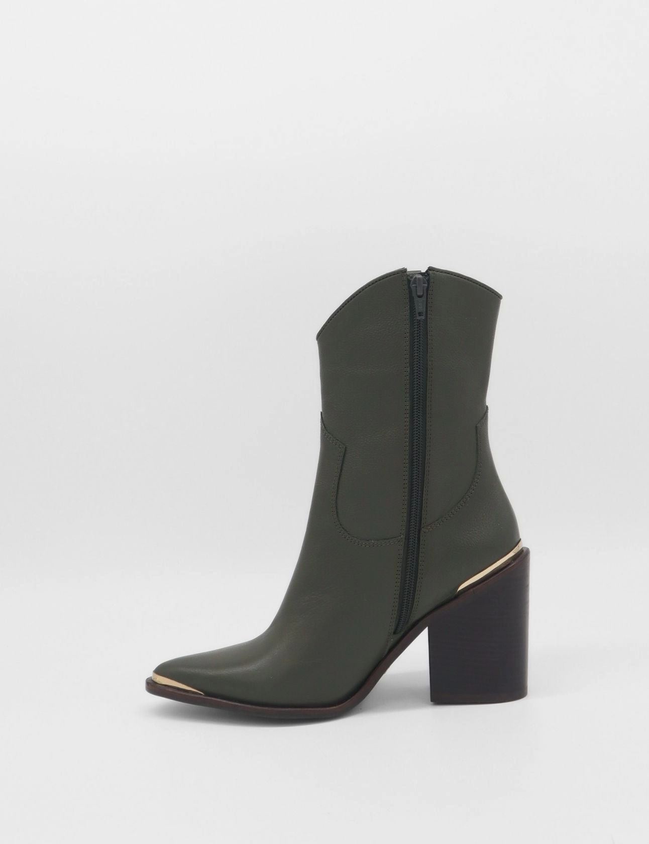 Black Knee High Riding Boots Coachella western cowboy boots in olive leather womens shoes