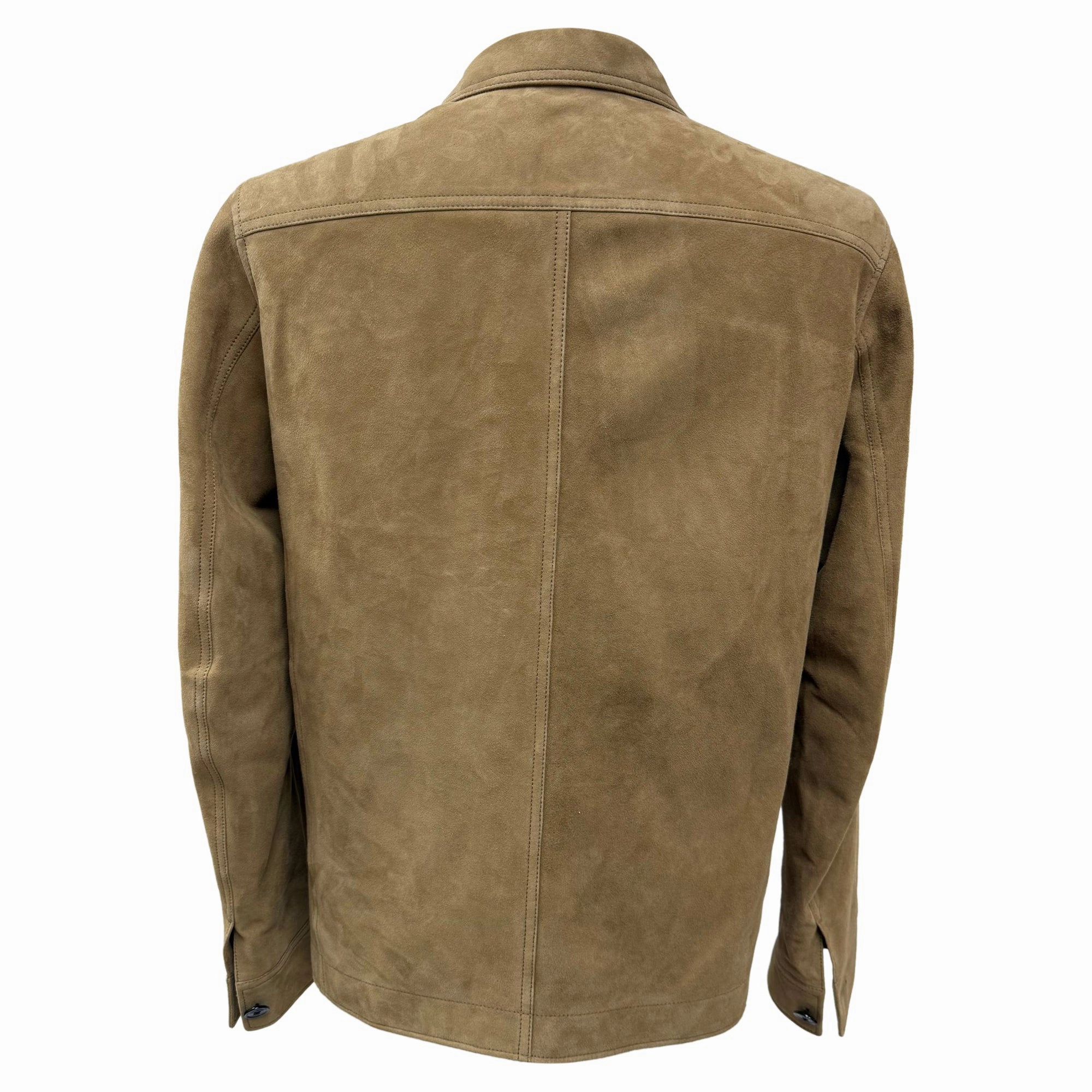 Used Cowboy Boots Tom Ford Buttoned Jacket with Pockets in Brown Suede