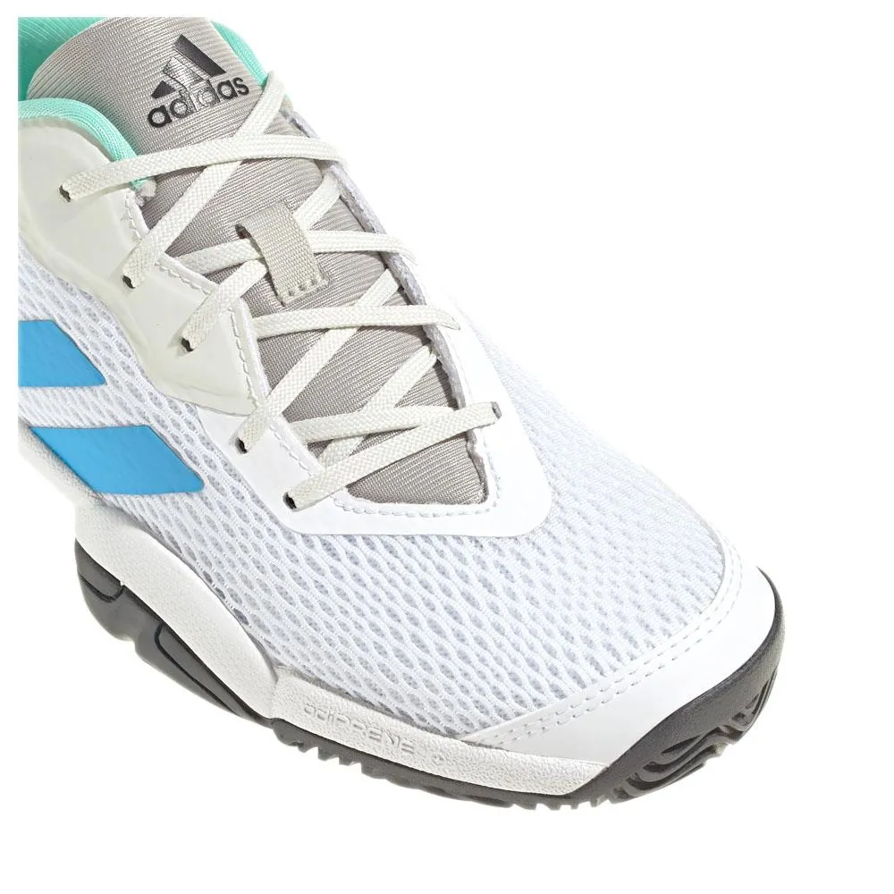adidas Junior Barricade K - Cloud White/Pulse Blue Camo Tennis Shoes