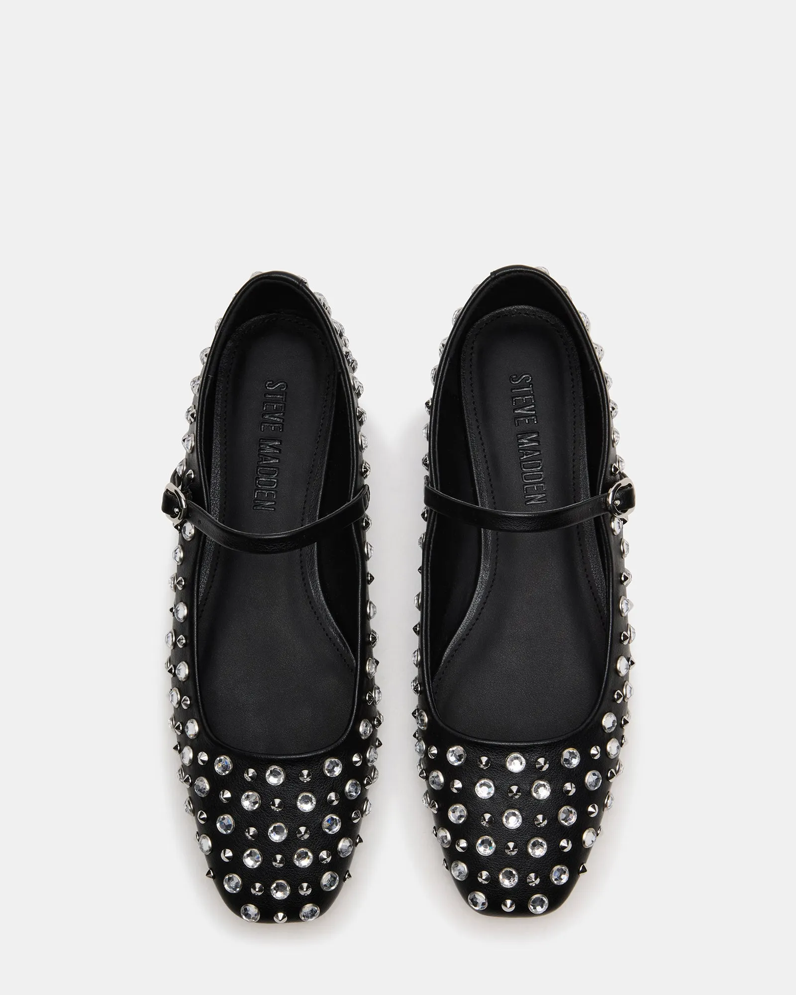 MAPLE RHINESTONES Dressy Silver Flat Shoes