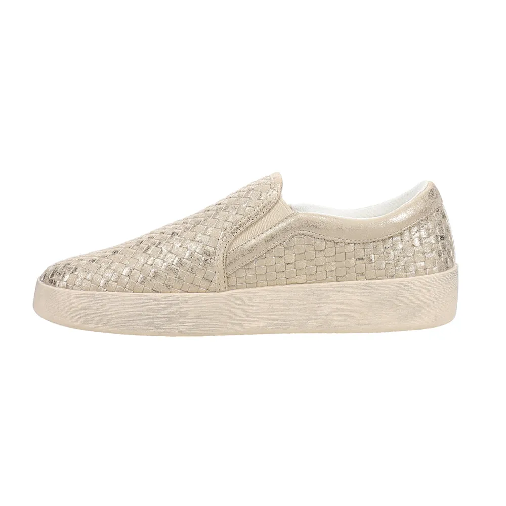 Shearling Lined Slip Ons I'm Weaving Metallic Slip On Sneakers