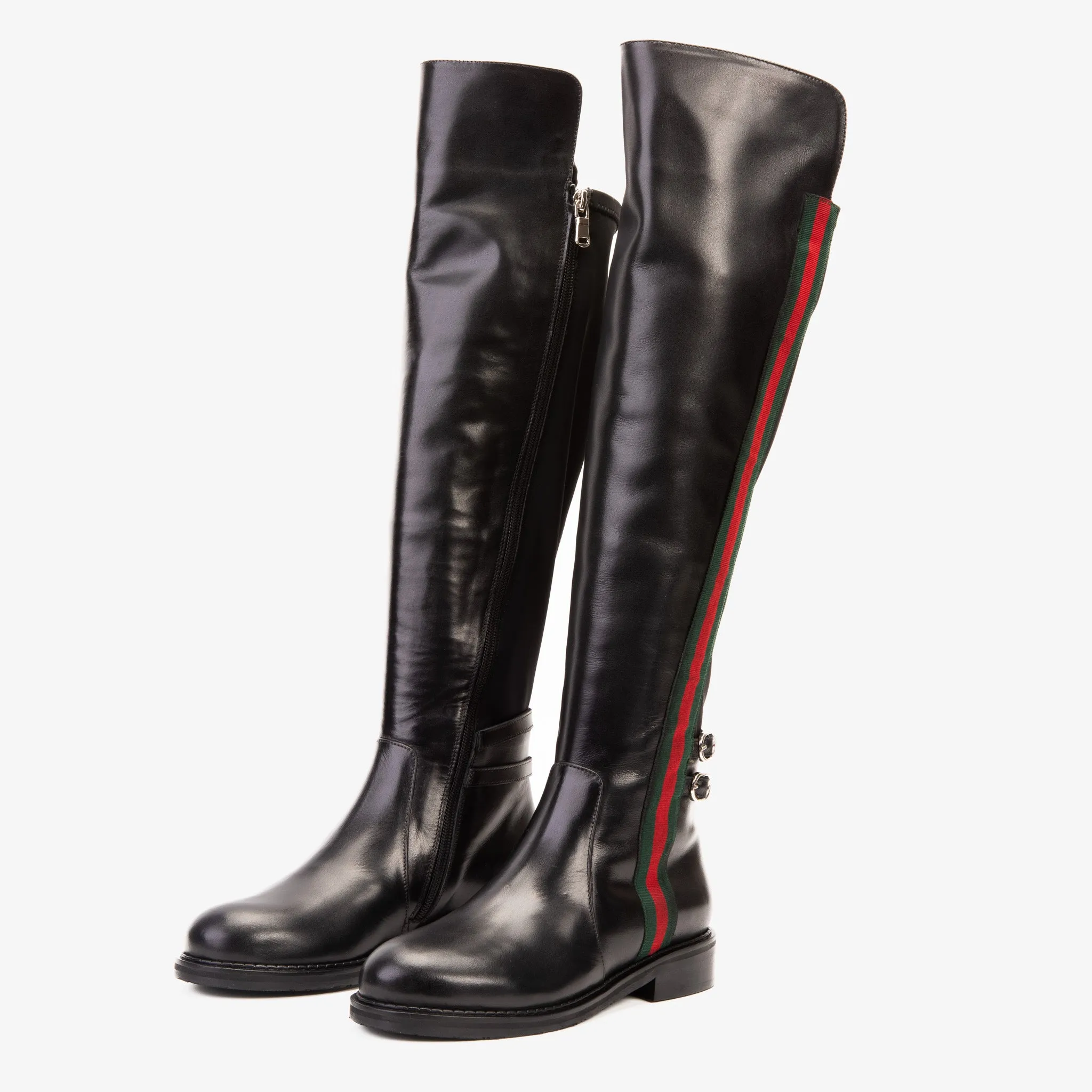 Waterproof Dress Boots The Manhattan Luxe Black Leather Knee - High Boot