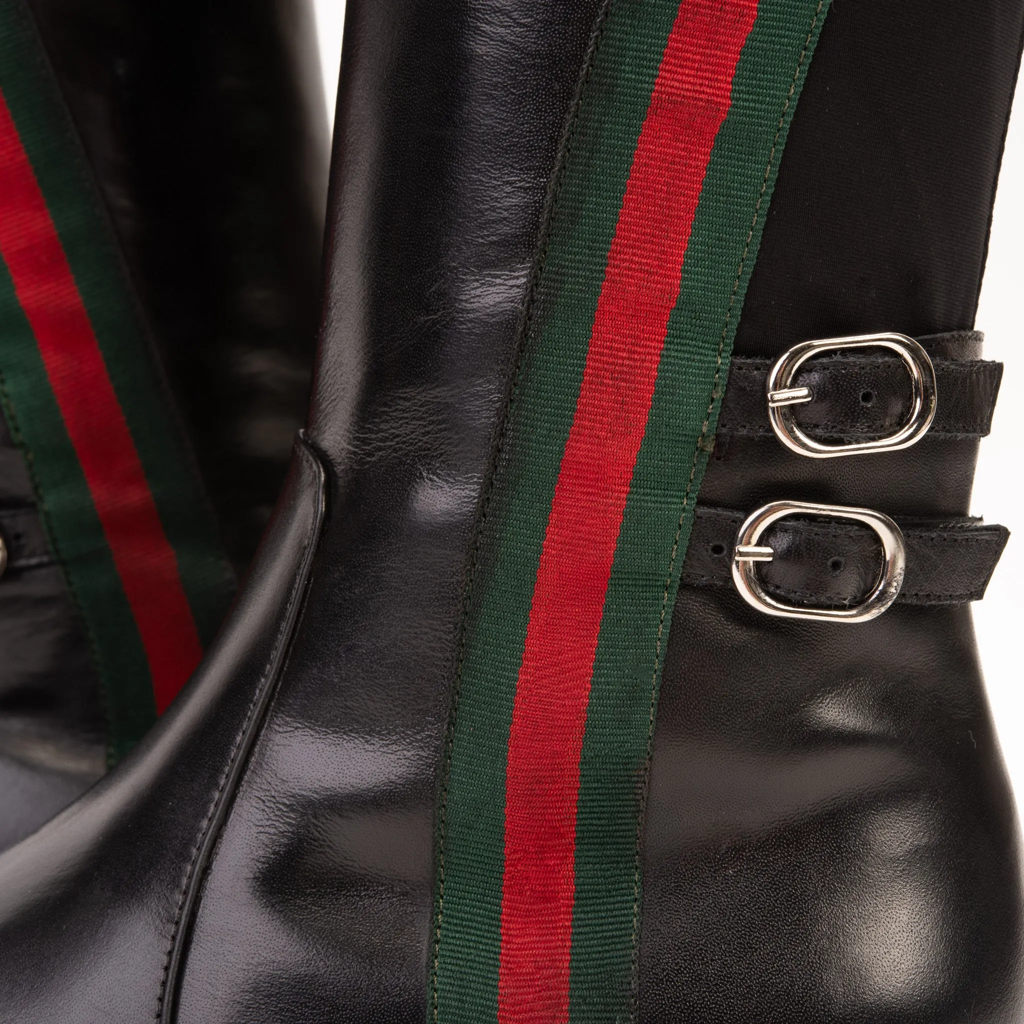 The Manhattan Luxe Black Leather Knee - High Boot Snake Western Boots