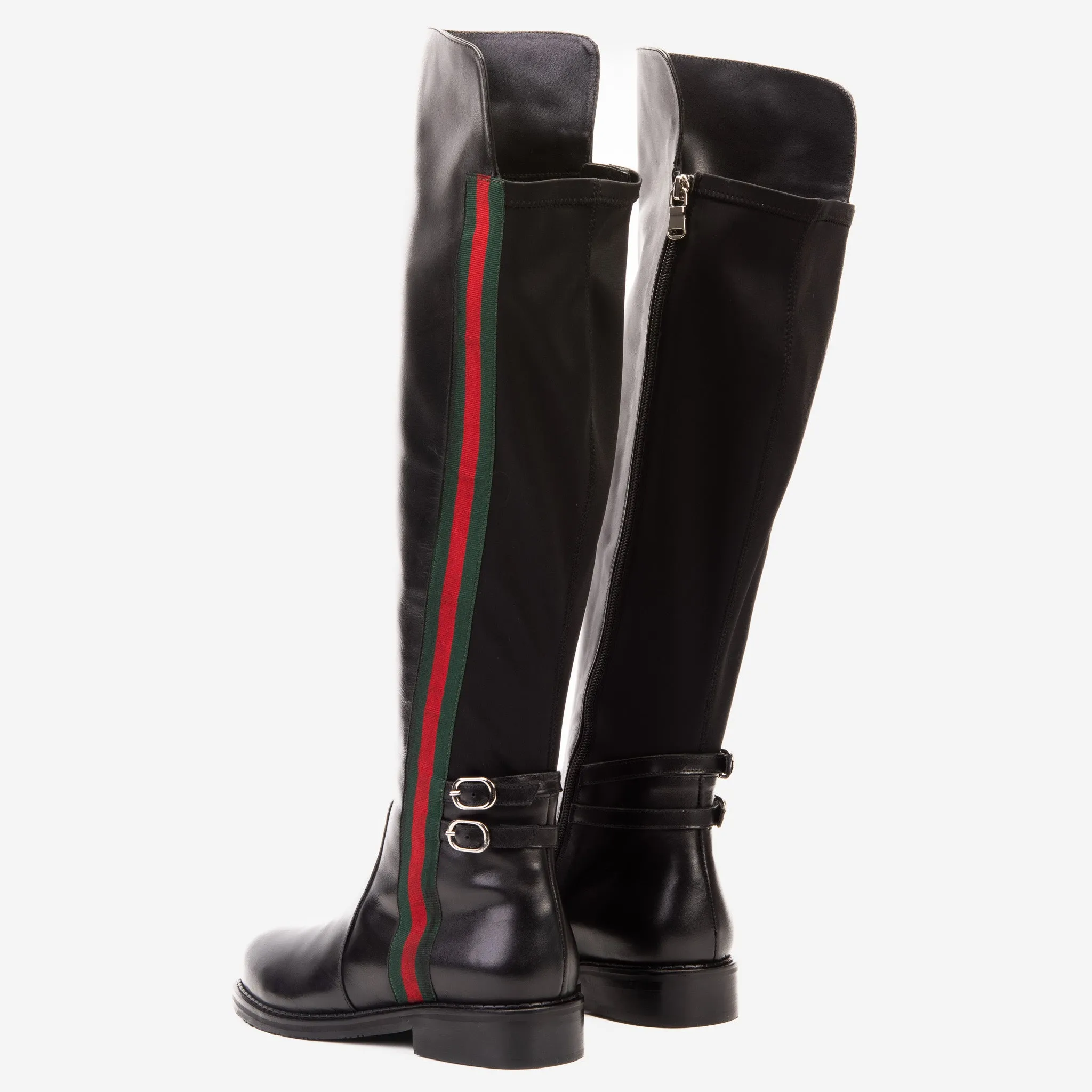 The Manhattan Luxe Black Leather Knee - High Boot Wild West Boots