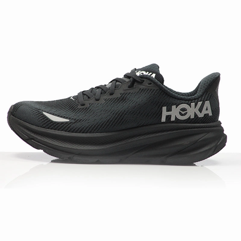 Running Shoes Wide Toe Box Hoka One One Clifton 9 GTX Men's Running Shoe - Black/Black
