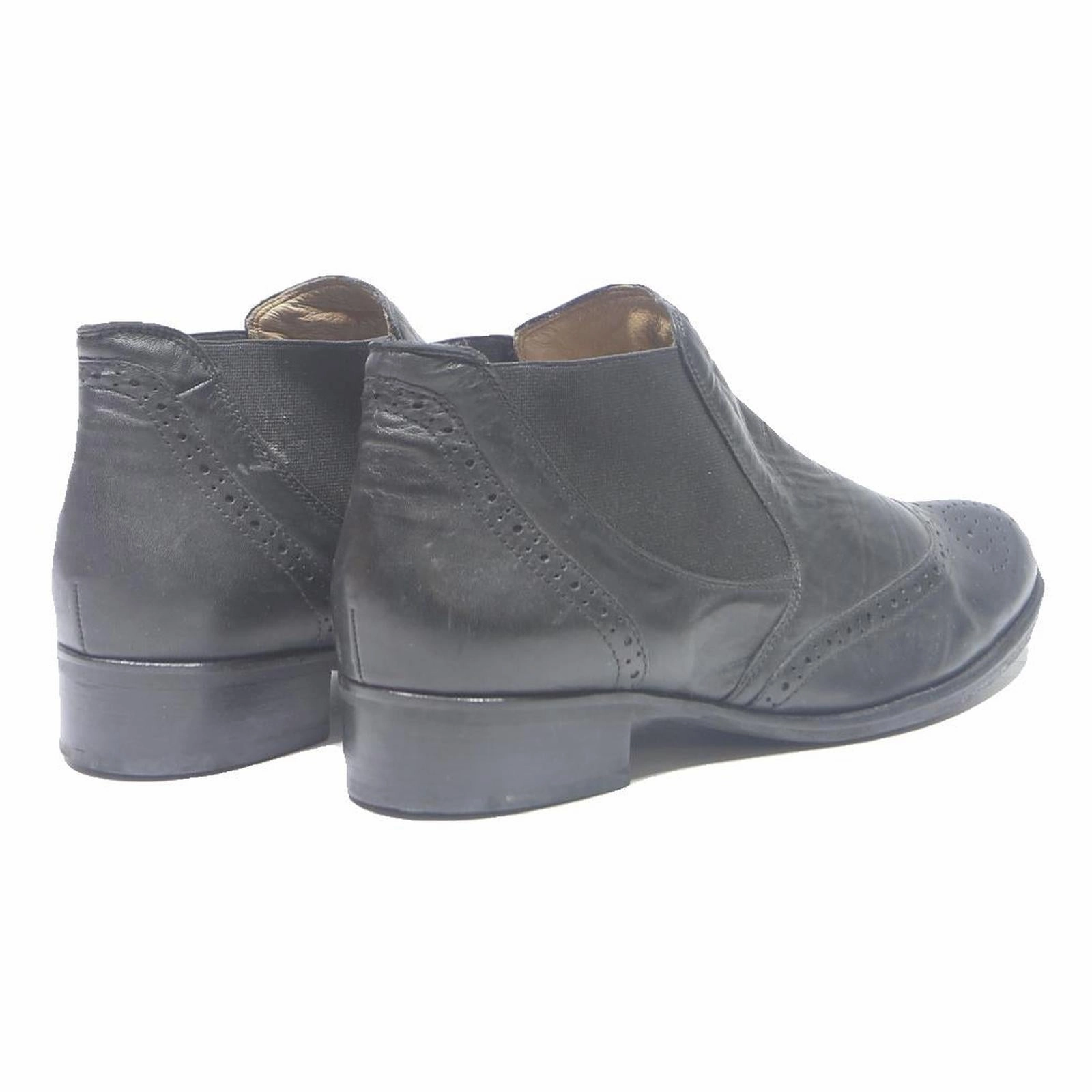 Square Toe Suede GABOR Chelsea Mens Leather Black Boots UK 6.5 Slip On Brogue Style Formal