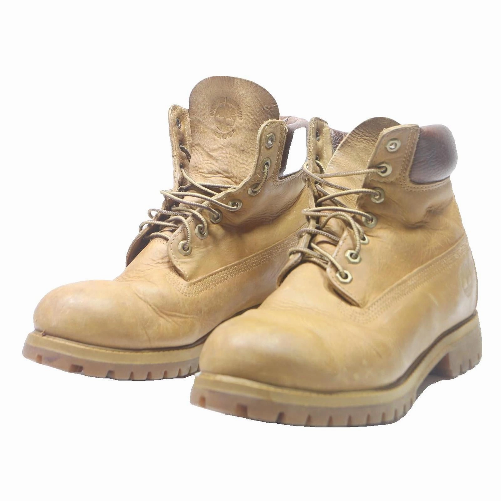 Western Boots Clearance TIMBERLAND Womens Classic 6 Inch Premium Lace-Up Boots Beige Leather UK 6.5