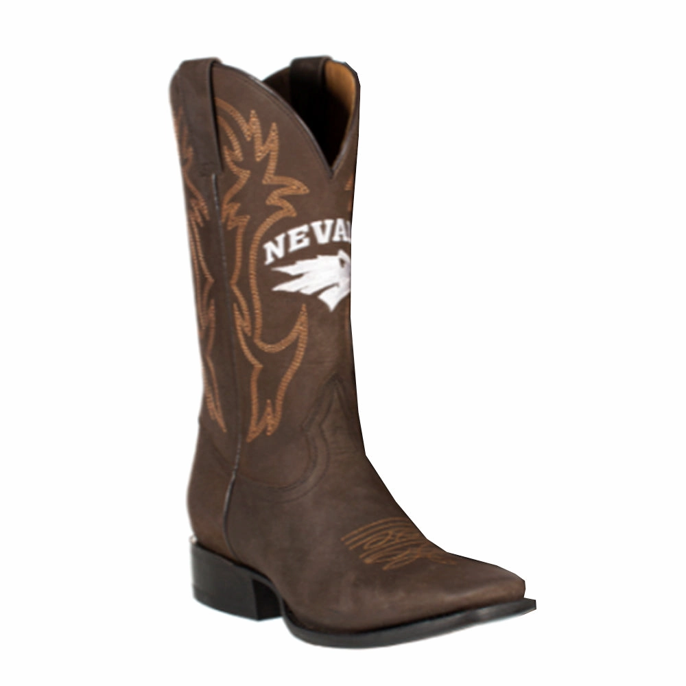 Hunter Wide Calf Boots University of Nevada Reno Square Toe Pull On Cowboy Boots